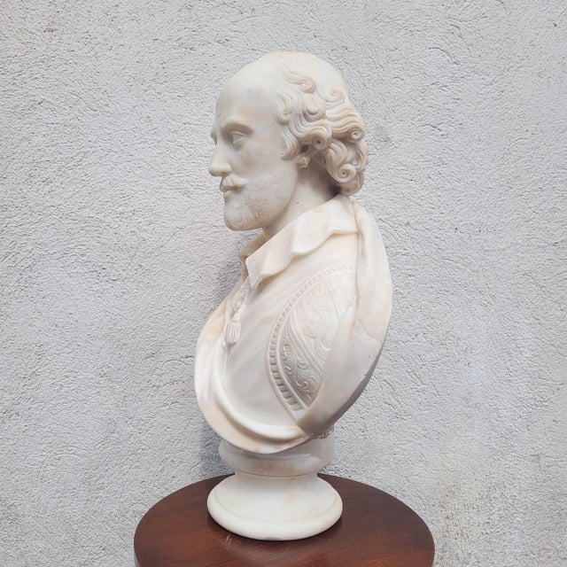 Shakespeare, White Bust, 1800s, Marble For Sale - Image 10 of 18