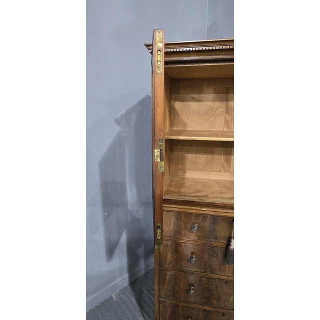 Small Mahogany Linen Press, 1900s For Sale - Image 13 of 18