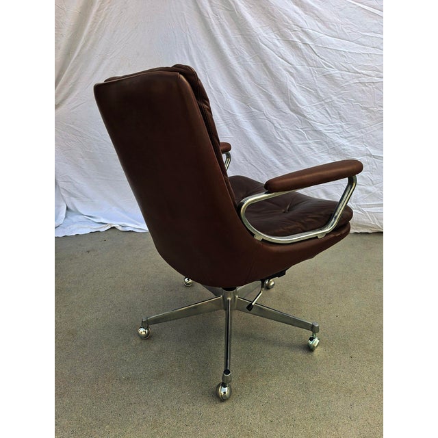 Leather Office Chair, 1970s For Sale - Image 4 of 6