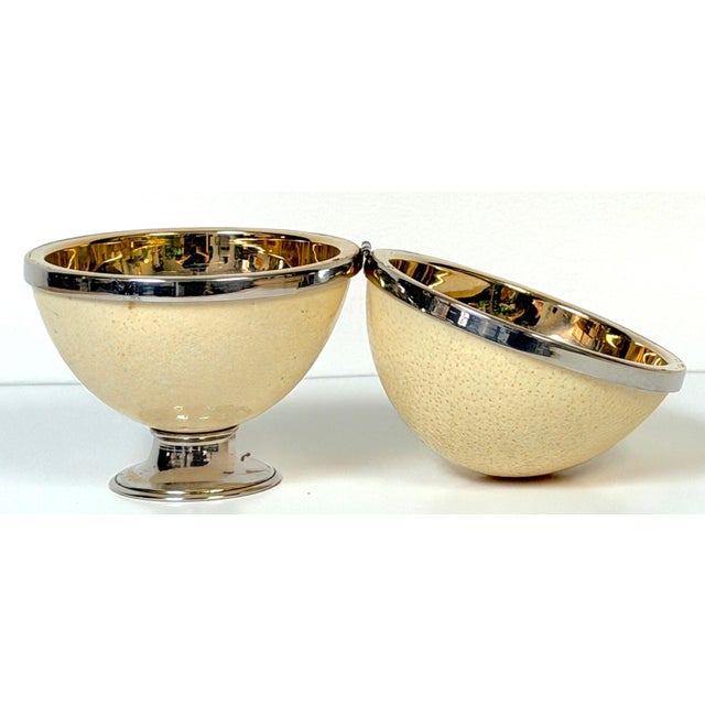 Anthony Redmile London ( Attrib) Silver & Gilt Mounted Circular Egg Shell Box For Sale - Image 13 of 13