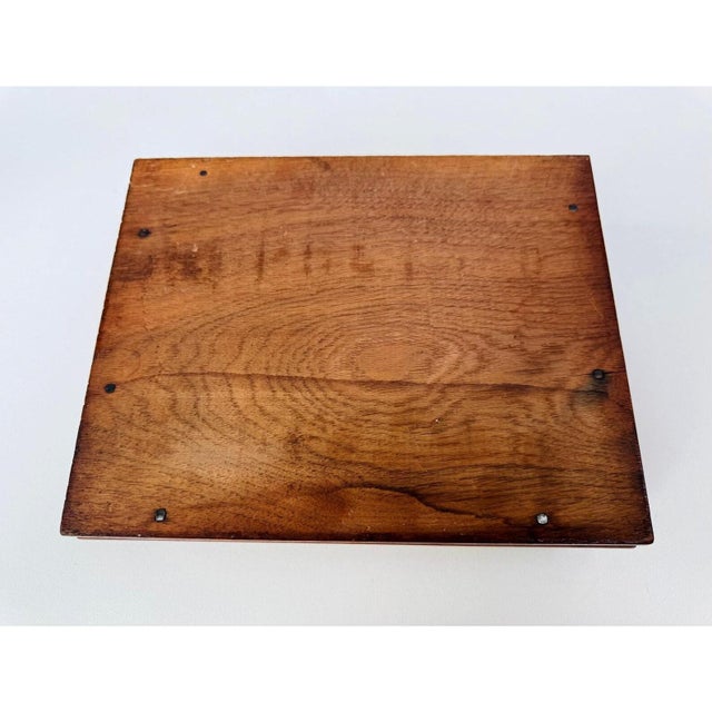 Auburn Vintage Hardwood Document Box With Hinged Lid For Sale - Image 8 of 12