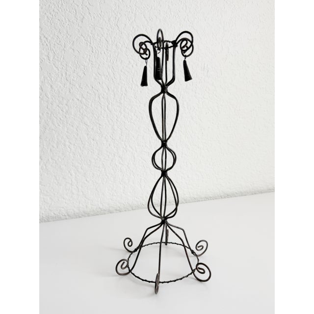 Vintage Wire Candle Holder With Tassels For Sale In Sacramento - Image 6 of 6
