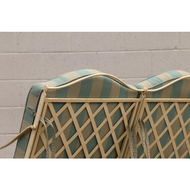 Vintage Hervé Baume French Wrought Iron Three-Seat Garden Sofa With Original Cushions, Circa 1970s For Sale - Image 9 of 18