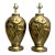 Art Deco Dolbi Cashier Style Brass Tulip Table Lamps - A Pair For Sale