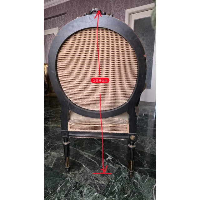 Antique Louis XVI Armchairs, 1890s, Set of 2 For Sale - Image 4 of 11