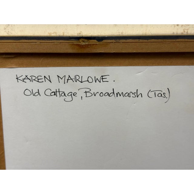 Karen Marlowe "Old Cottage, Broadmarsh" Original Watercolor, Framed For Sale - Image 12 of 12