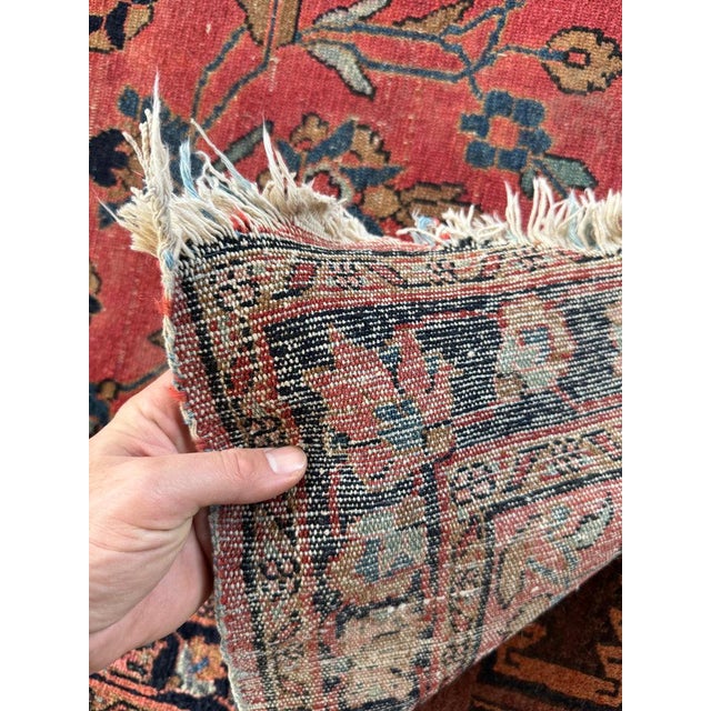 Textile Antique Lilihan Sarouk Runner Open Artistic Design in Rare Narrow Size Rug 2.8 x 9.7 For Sale - Image 7 of 10