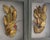 Width: 6 inches Height: 8 inches Really unique Mid Century Modern Italian 14KT Gold Leaf Tole collages under glass in...