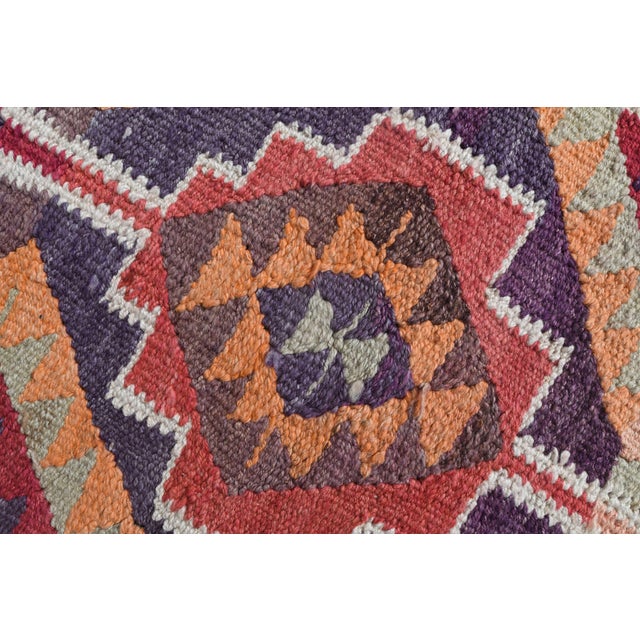 1970s Vintage Handmade Wool Cotton Red Runner Rug For Sale - Image 11 of 11