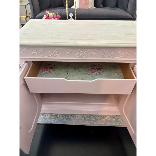 Wood Pink French Provincial Style Sideboard Credenza by Baker Furniture For Sale - Image 7 of 8