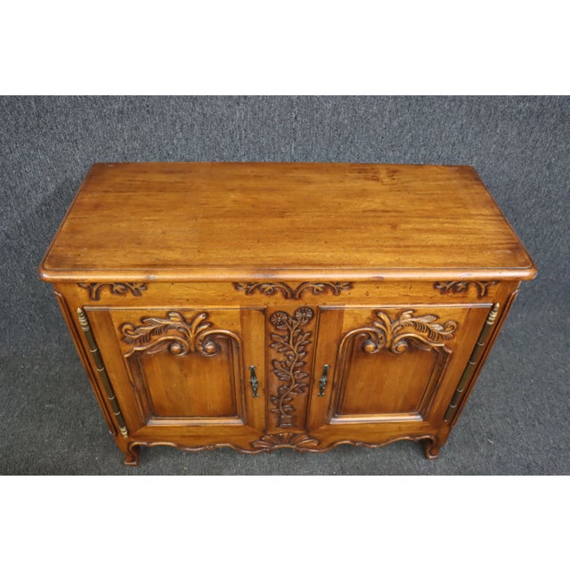 French Louis XV Style Carved Cherry Commode For Sale - Image 3 of 11