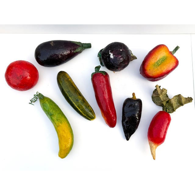 Mid 20th Century Vintage Handmade Papier-Mâché Garden Vegetables - Set of 9 For Sale - Image 5 of 5