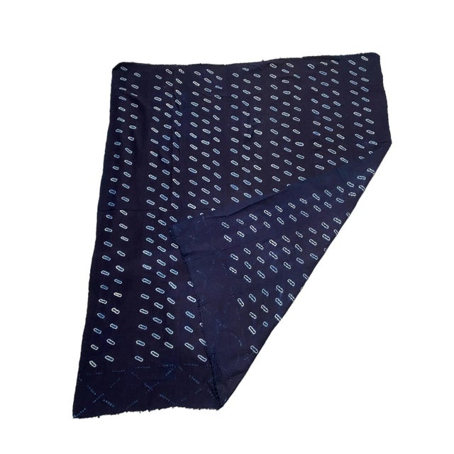 Fine Indigo Cloth - Mossi Tribe Burkina Faso 57" H by 48" W For Sale - Image 4 of 5