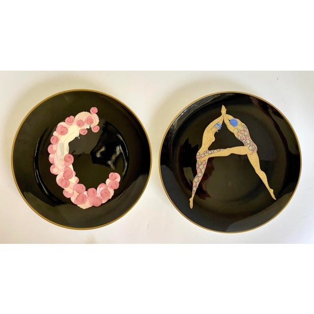 Ceramic 1980's Erte Alphabet Letter "C" Bone China Plate For Sale - Image 7 of 8