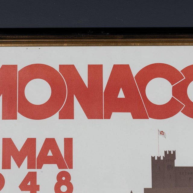 Vintage 20th Century Framed 1948 Monaco Grand Prix Poster by Georges Hamel, 1985 For Sale - Image 12 of 16
