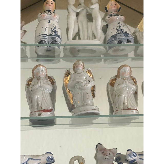 Traditional Small Gold Wall Display Antique Austrian Porcelain Angels Collection For Sale - Image 3 of 6