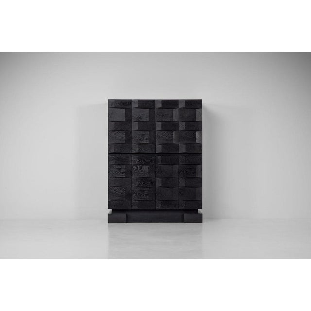 Black Graphic Bar Cabinet in Black from Maison Aurora, Belgium, 1975 For Sale - Image 8 of 18