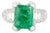4.55 Ct Emerald and Diamond Asian Cocktail Ring Size 5 For Sale