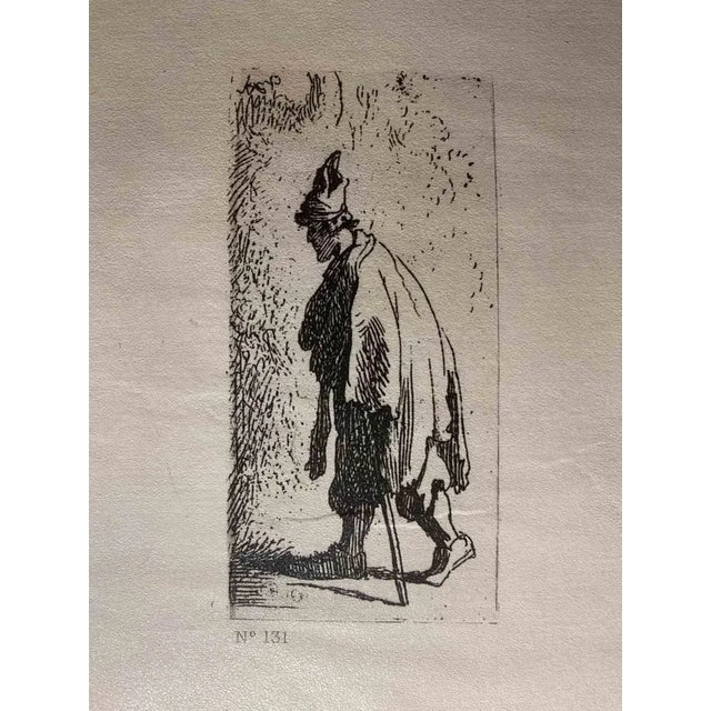 Beggar with a stick is an etching on ivory-colored paper realized after an etching by Rembrandt. This piece of art belongs...