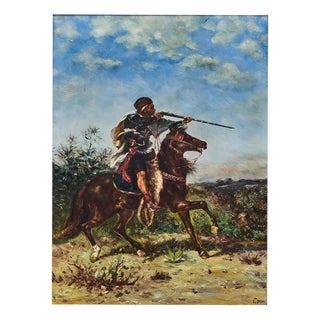 Cram, Horseman with Rifle, Oil Painting For Sale