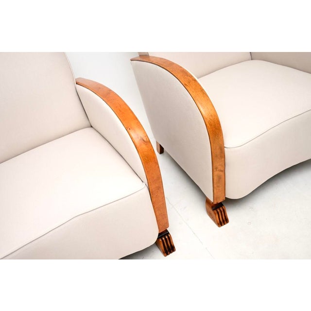 Swedish Art Deco Armchairs in Satin Birch, 1930, Set of 2 For Sale - Image 10 of 11