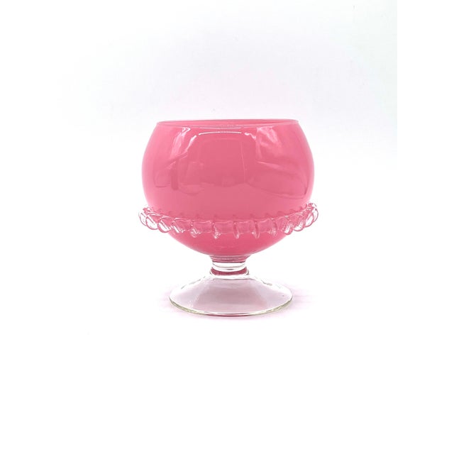 Mid-Century Goblet in Ceralacca Pink Opal Glass with Morrise Decoration, Italy, 1960s For Sale - Image 14 of 14