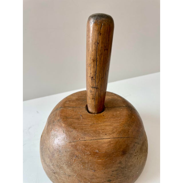 Antique hand turned wooden mallet with owner’s initials of R S T. Has a weight of almost four pounds. The mallet measures...