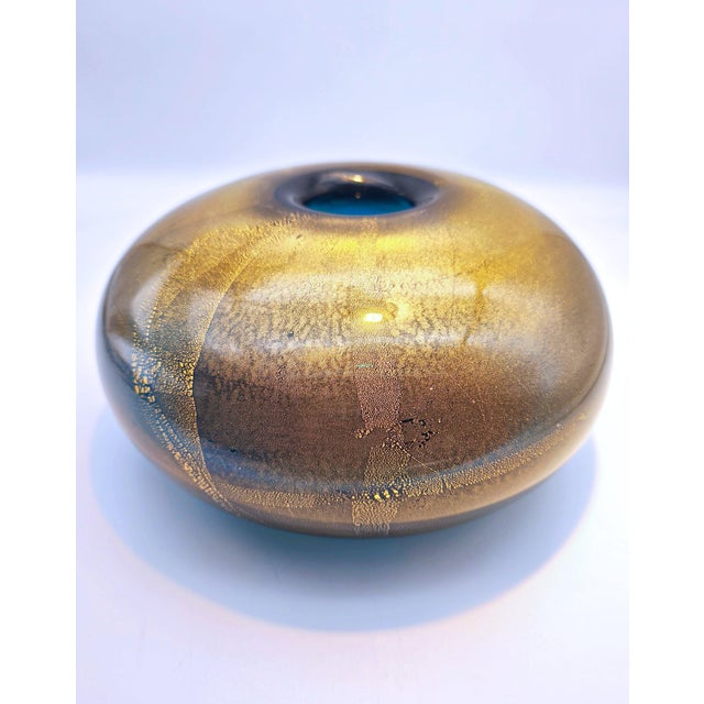 Blue Sommersi Oro Vase by Laura de Santillana for Venini, 1985 For Sale - Image 8 of 10
