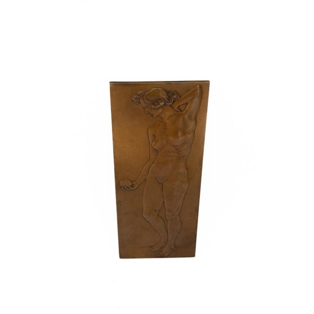Art Deco Bronze Relief with Nude Woman, 1920s For Sale - Image 4 of 9