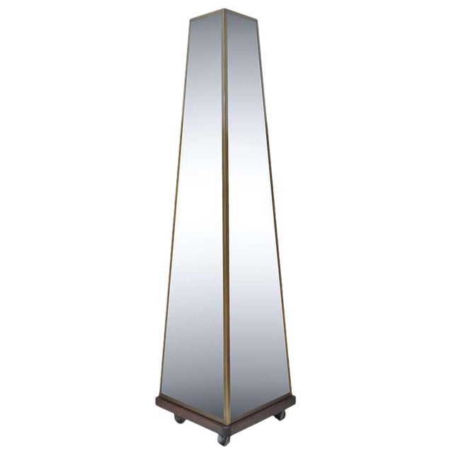 Bronze Glass Maison Jansen Style Pyramid Tall Triple Dressing