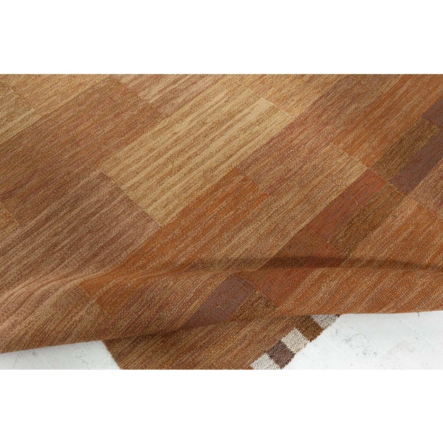 Vintage Scandinavian Tan Flatweave Carpet by Marianne Richter AB MMF For Sale - Image 4 of 9