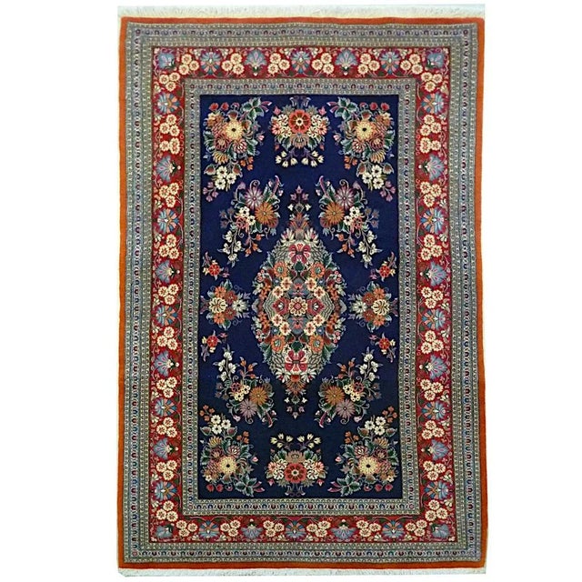 Ghom Rug in Wool and Cotton, 1980s For Sale - Image 11 of 11