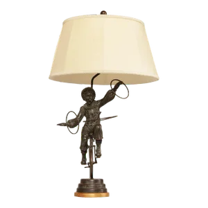 Bronze Unicycle Clown Table Lamp