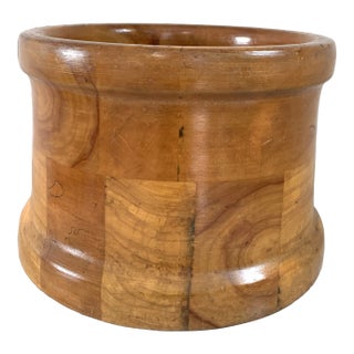 Early 20th Century Handcrafted Rustic Solid Wood Bowl For Sale
