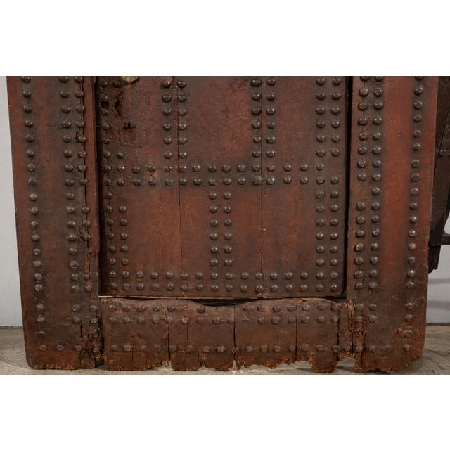 Monumental 19th-Century Moroccan Moorish Studded Wood Riad Door For Sale - Image 13 of 15