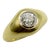 18k Gold Old European Cut Diamond Rub Over Ring Size 7.25 For Sale