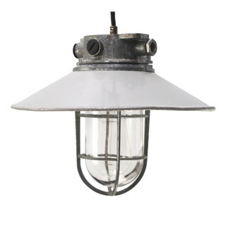 Vintage Industrial Aluminium Clear Glass Pendant Light from Industria Rotterdam For Sale