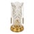 Vintage Cut Glass Hurricane Candle Holder With Faceted Diamond & Floral Design For Sale