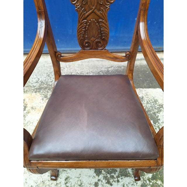 Carlo X Walnut and Leather Armchair For Sale - Image 9 of 15