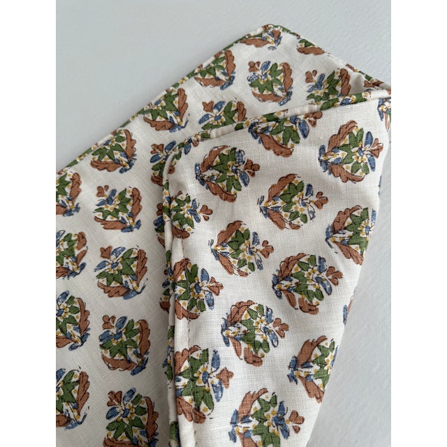 2020s Namay Samay Multi Color Block Print Bed Lumbar Pillow Cover For Sale - Image 5 of 7