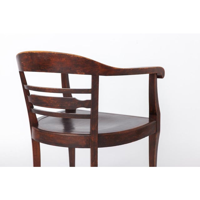 Brown Vintage Armchair in Beech, 1930s For Sale - Image 8 of 11