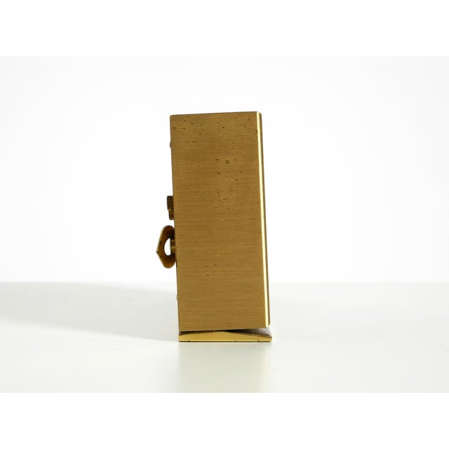 Small and Mechanical Swiza 8 Table Clock in Brass with an 8-Day Movement, 1960s For Sale - Image 9 of 15