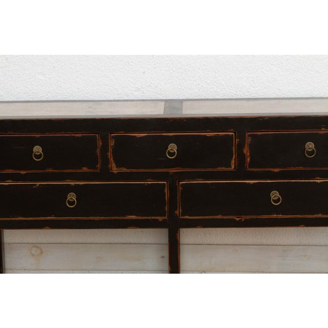 20th Century Black Lacquer Stone Top Console For Sale - Image 4 of 13