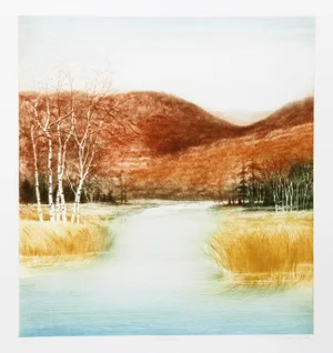 Harvey Kidder, Birch Marsh, Aquatint Etching