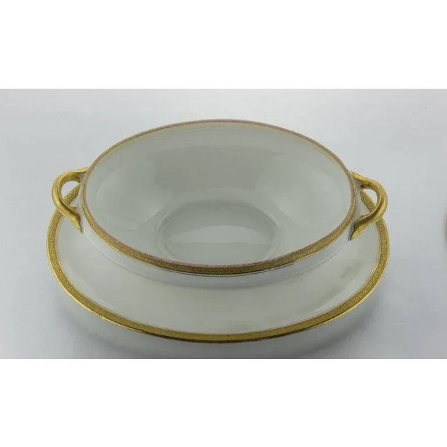 Ceramic Limoges Cover Sauce Bowl With Platter For Sale - Image 7 of 10