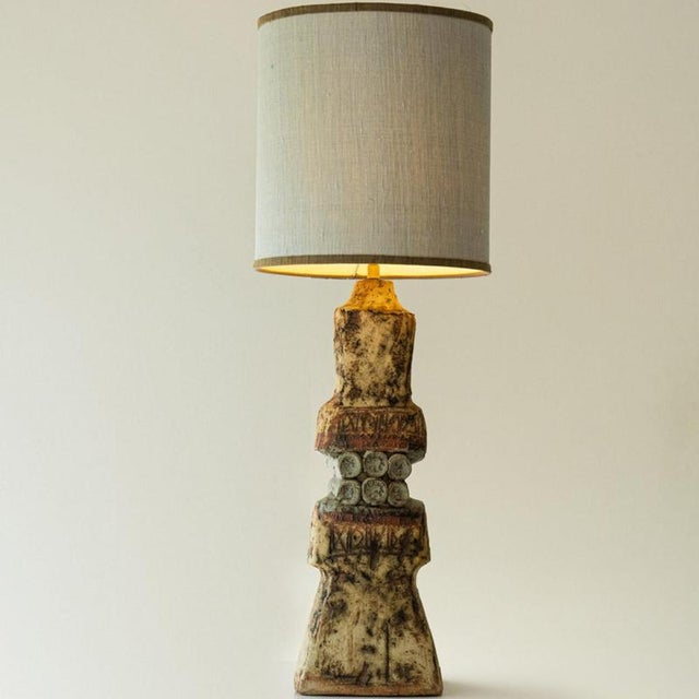 Beautiful Large ceramic table lamp by R Rooke, 1970s. This lamp base brings refined elegance and rich visual appeal to any...