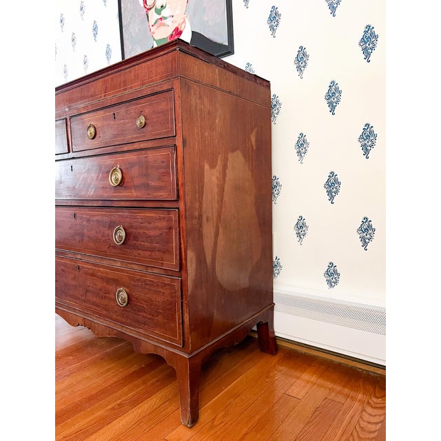 Antique Early 1800s Scottish Neoclassical Mahogany Chest of Drawers With Ebony Inlay For Sale - Image 11 of 17