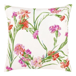 Scalamandre 22" x 22" Dianthus Pillow in Posey For Sale
