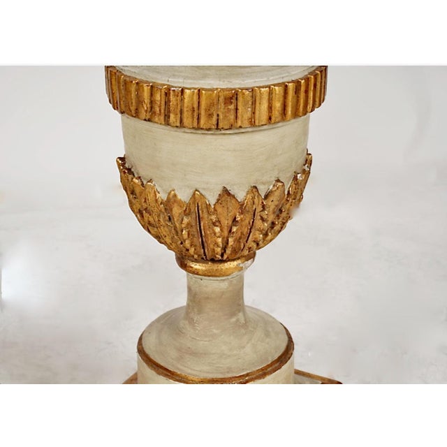 Early 19th Century Pair Neoclassical Carved Wood Urns For Sale - Image 5 of 9