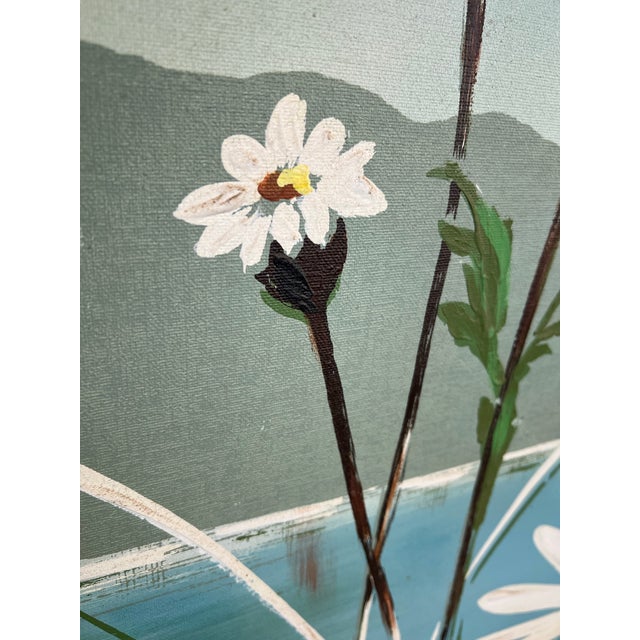 1960s Mid-Century Modern Floral and Nautical Painting For Sale - Image 5 of 6